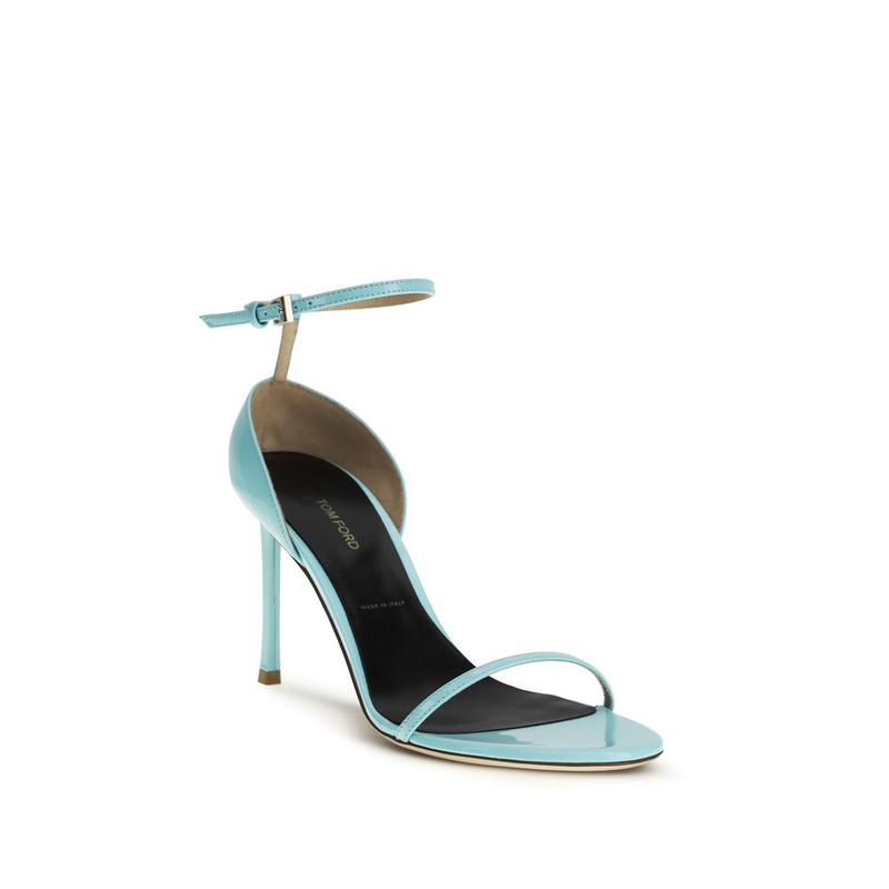 Blue calf leather bos taurus stiletto heel sandals-null