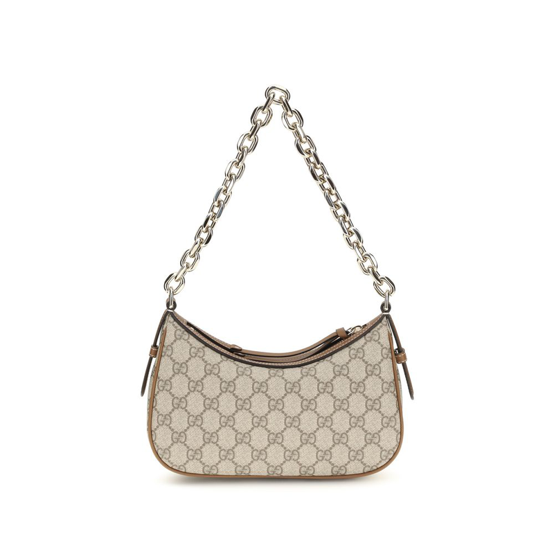 Beige fabric shoulder bag-null