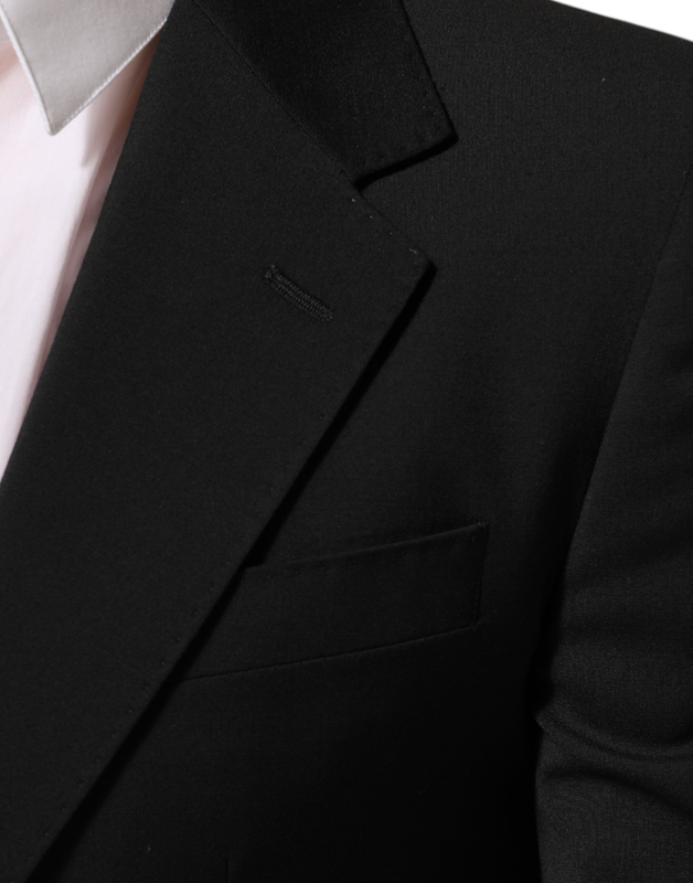 Black staff 2 buttons suit jacket blazer-null