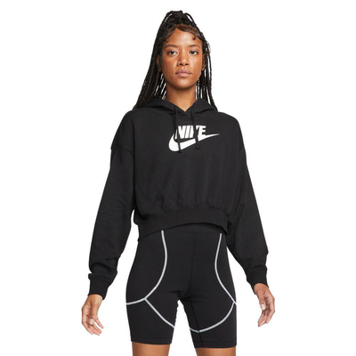 Club fleece oversized cropped hoodie