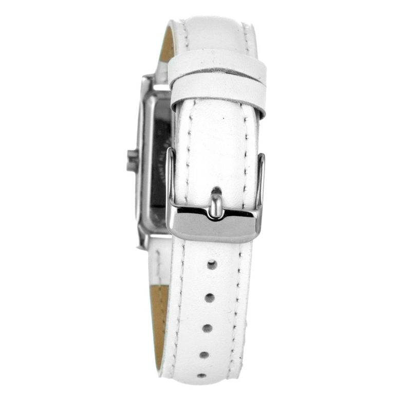 White leather dress watch-null