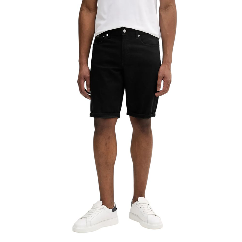 Black cotton bermuda shorts-null
