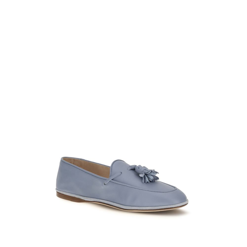 Blue calf leather bos taurus slip-on loafers-null