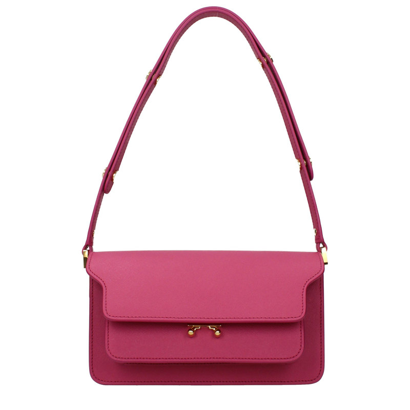 Pink leather shoulder bag-null