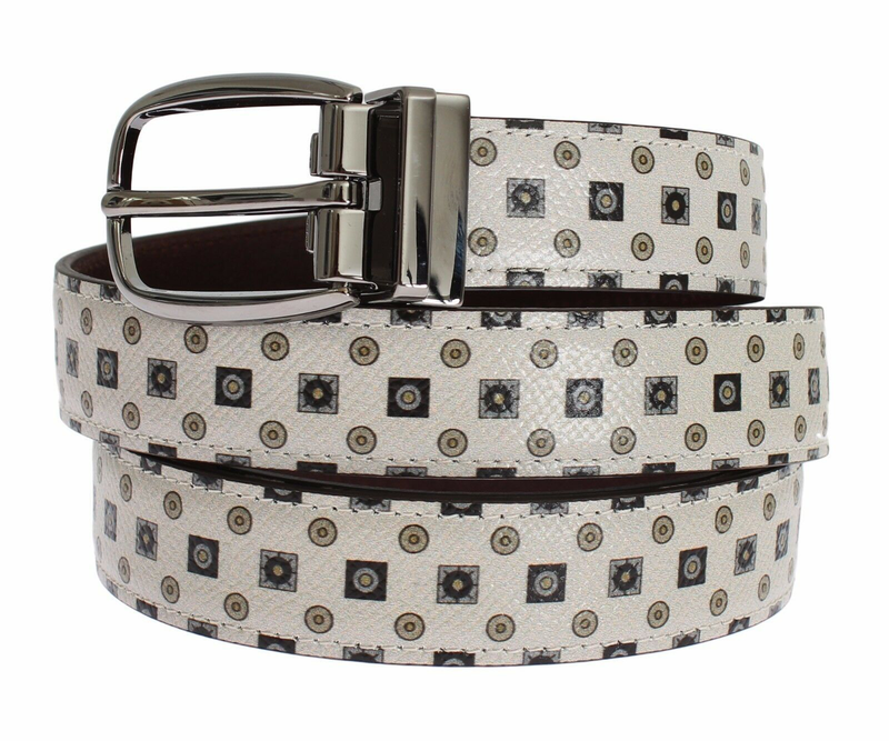 White silk bowtie leather men belt gift box-null