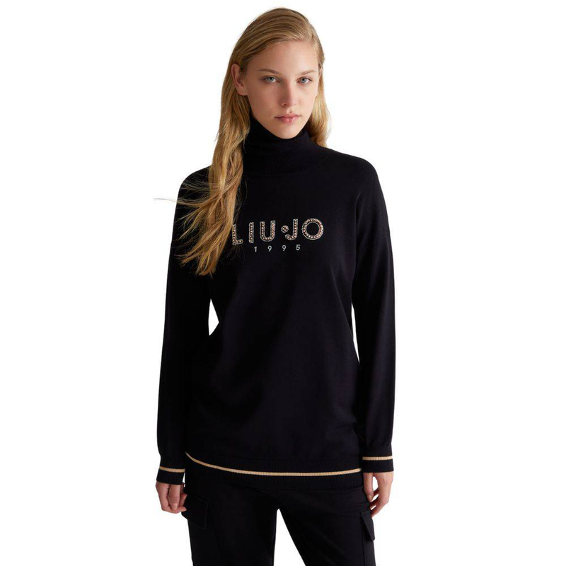 Product image: Turtleneck with logo and rhinestones-null