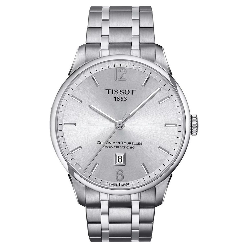 Gray stainless steel dress watch-null