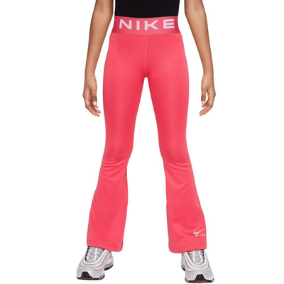 Girls Air essentials high-waisted flare leggings, Fusion Red, medium