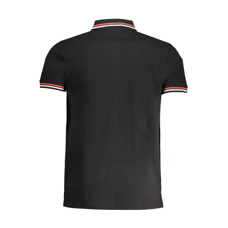 Black cotton men polo shirt-null