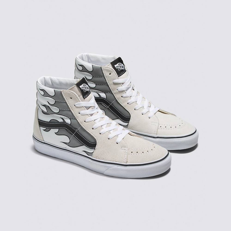 Vans reflective flame sk8-hi shoes image number null