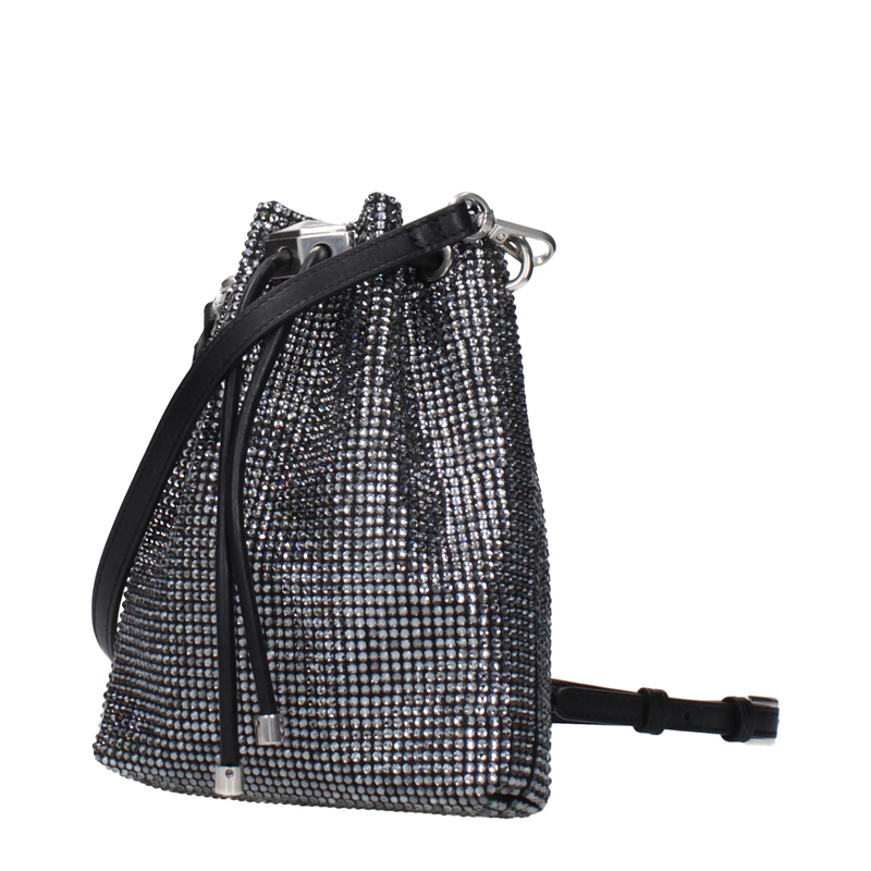 Black satin crossbody bag-null