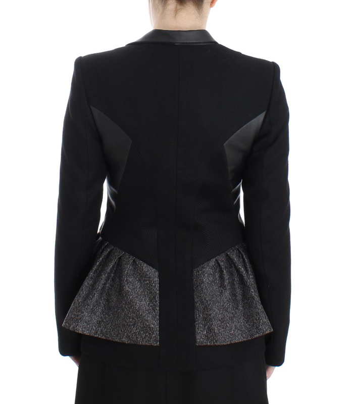Black short blazer coat biker jacket-null