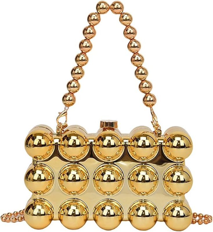 Bubble clutch bag gold-null