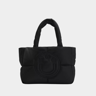 Blue vytal tote-puffy p large leather goods, Black, medium