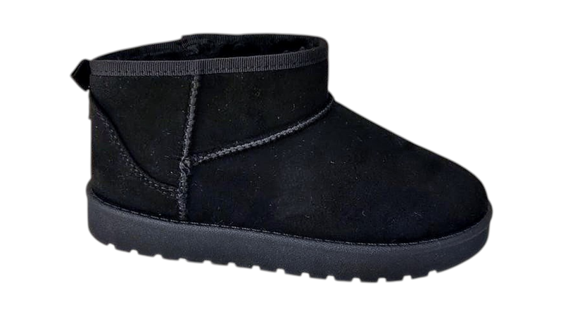 Girls black fur boot-null