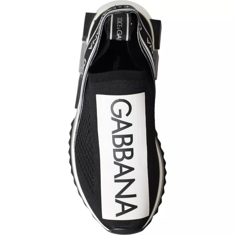 Black white slip on sorrento sneakers shoes-null