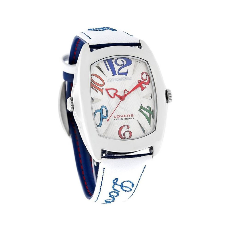 Blue leather dress watch-null