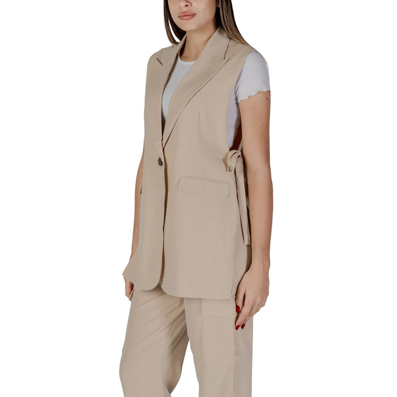 Beige polyester waistcoat-null