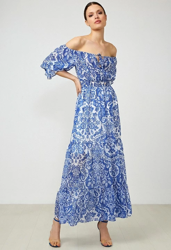 Printed maxi dress - s-null