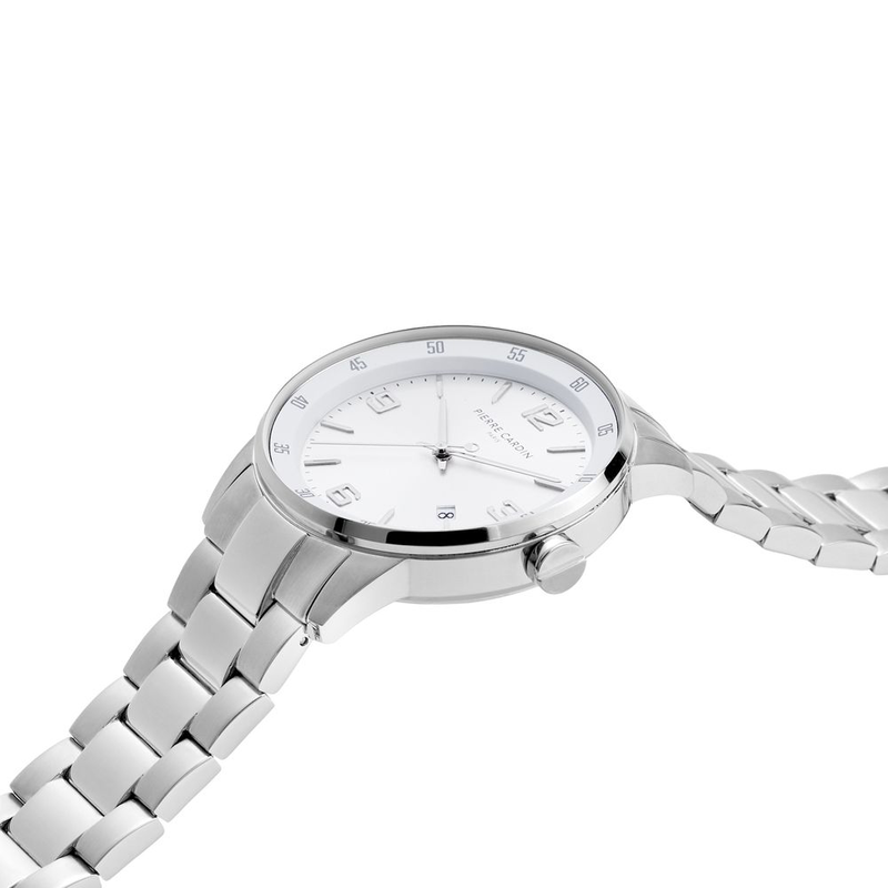 Gray stainless steel dress watch-null