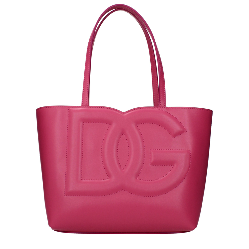 Pink leather handbag-null