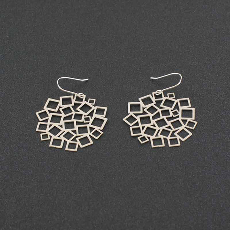 Squared square silver earrings image number null