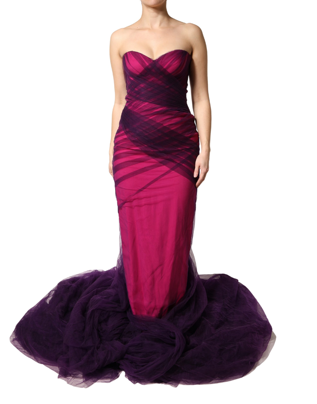 Pink black strapless sheath mermaid  dress-null