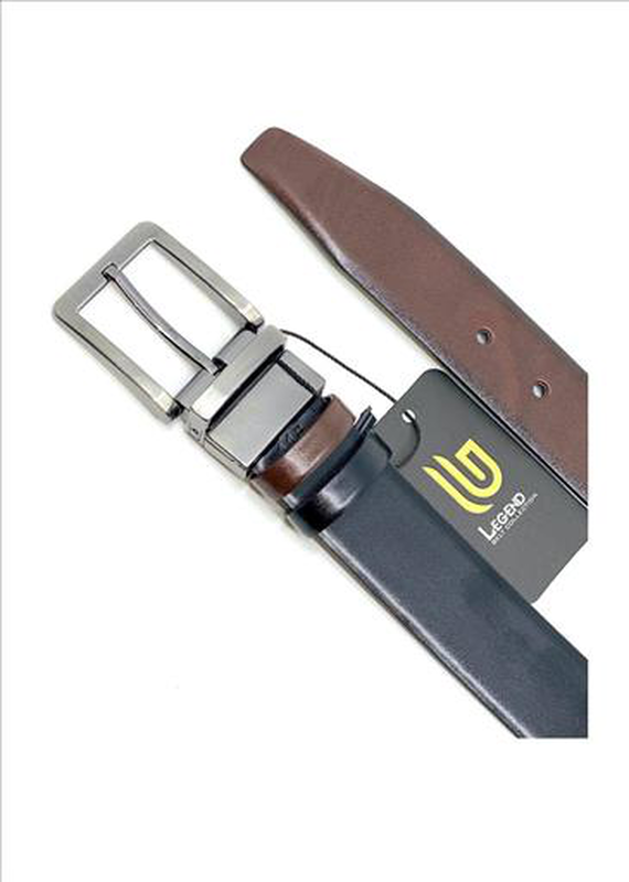 Reversible leather belt with contrast colour image number null