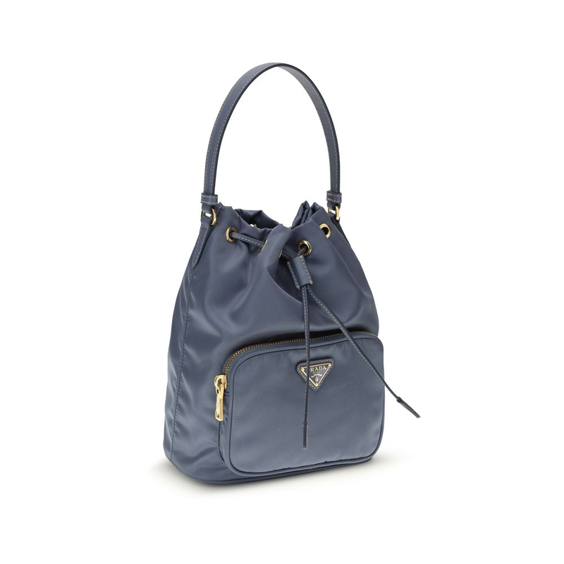 Blue polyamide backet bag-null