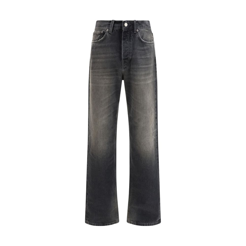 Black cotton relaxed fit jeans-null