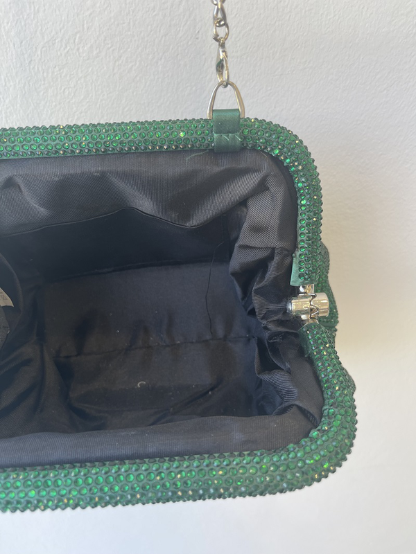 Fully strass clutch bag green-null