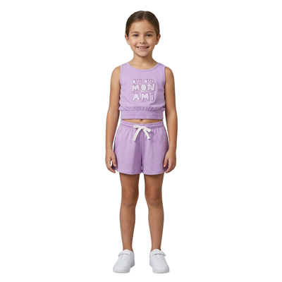 Nek kids wear girls short set purple 21726-88, Purple, medium