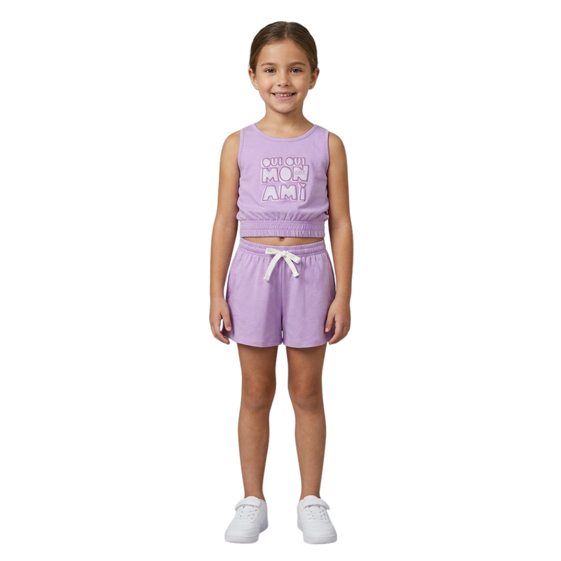 Nek kids wear girls short set purple 21726-88-null