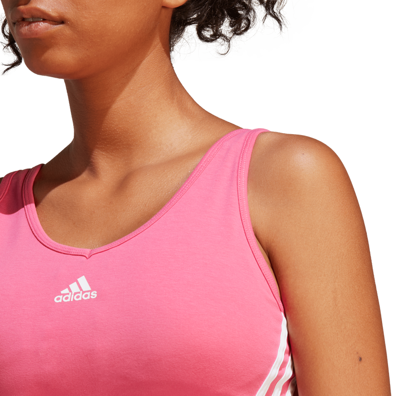 Adidas women essentials 3-stripes crop top with removable pa image number null