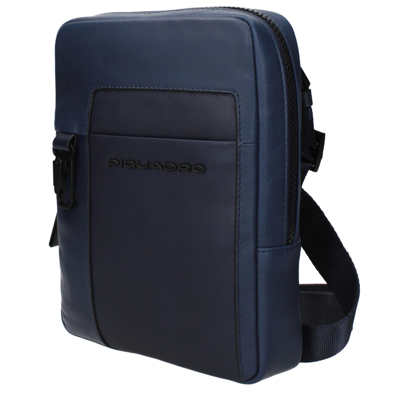 Blue leather crossbody bag-null