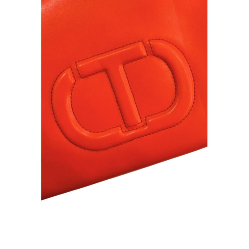 Orange faux leather women handbag-null