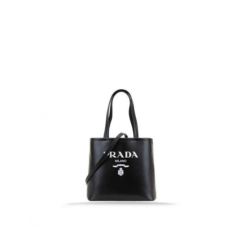 Black calfskin tote bag-null