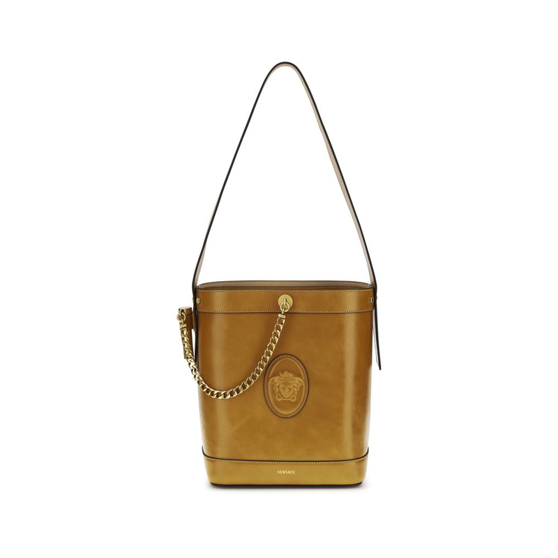 Brown calf leather bos taurus backet bag-null