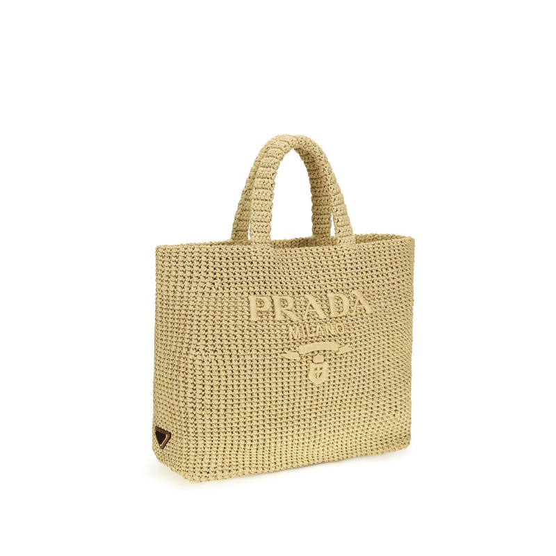 Beige raffia shoulder bag-null