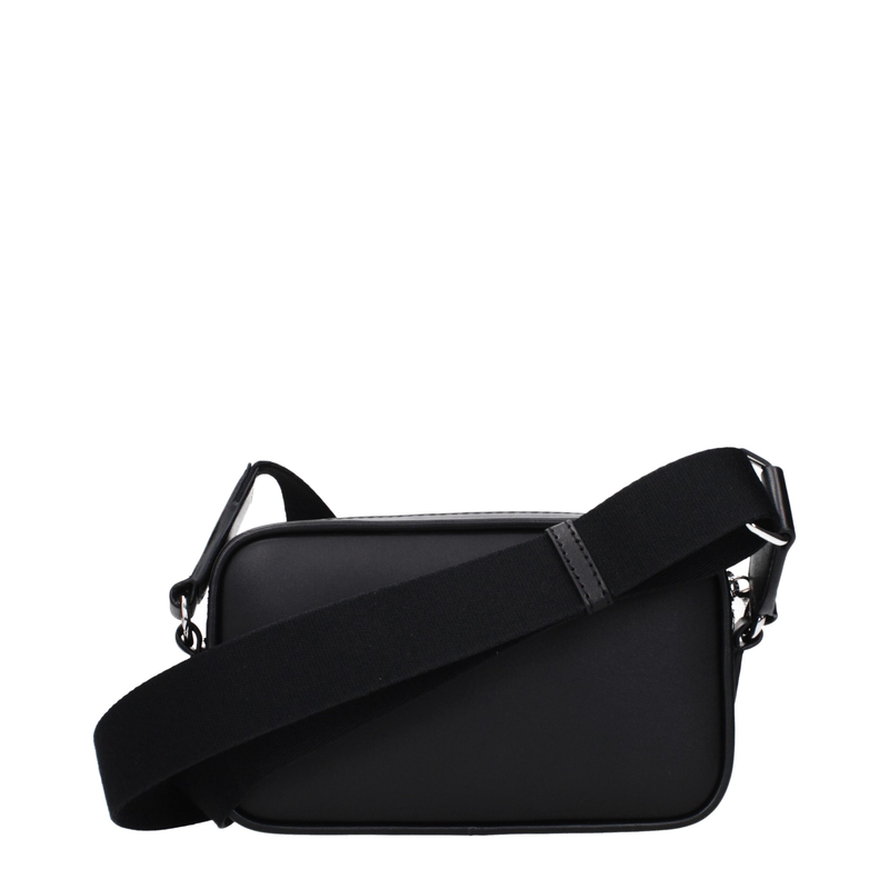 Black leather crossbody bag-null