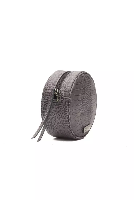 Gray leather women crossbody bag-null