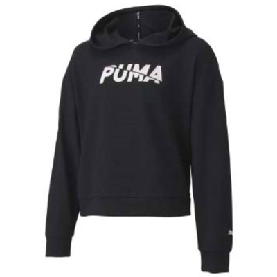 Girls modern sports hoodie, Black, medium