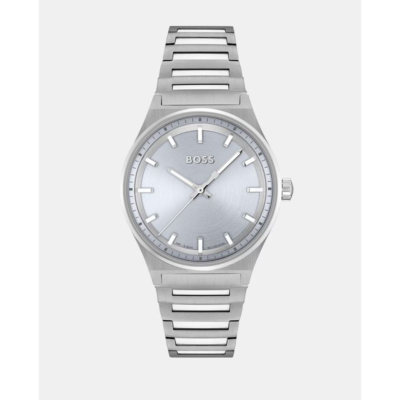 Silver stainless steel dress watch-null