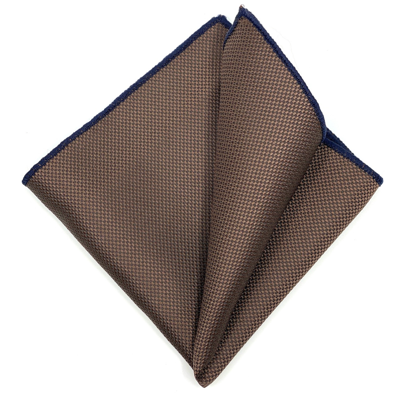 Textured wide tie with handkerchief-null