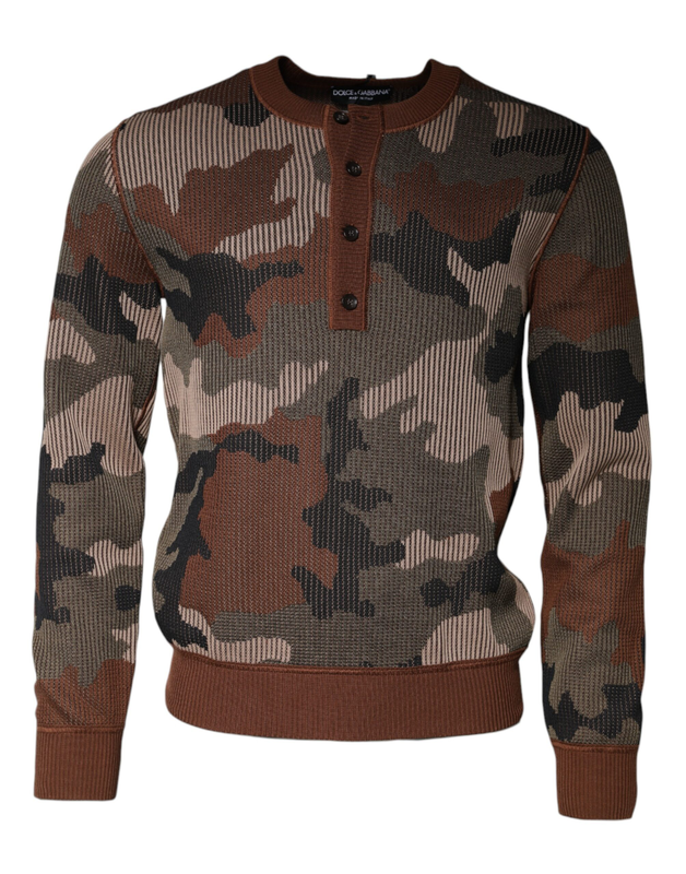 Multicolor camouflage men pullover sweater-null