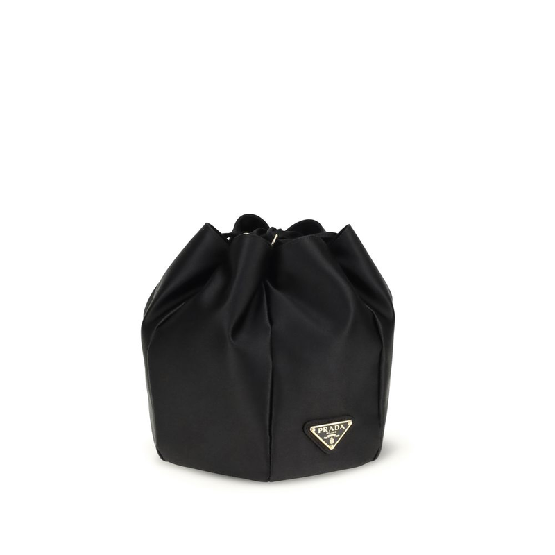 Black silk backet bag-null