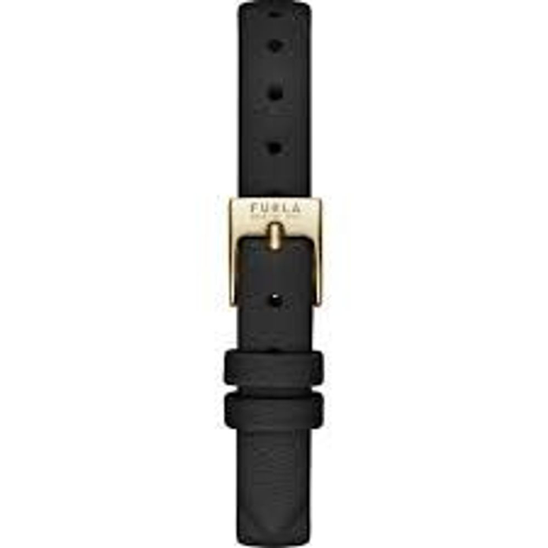 Black leather dress watch-null