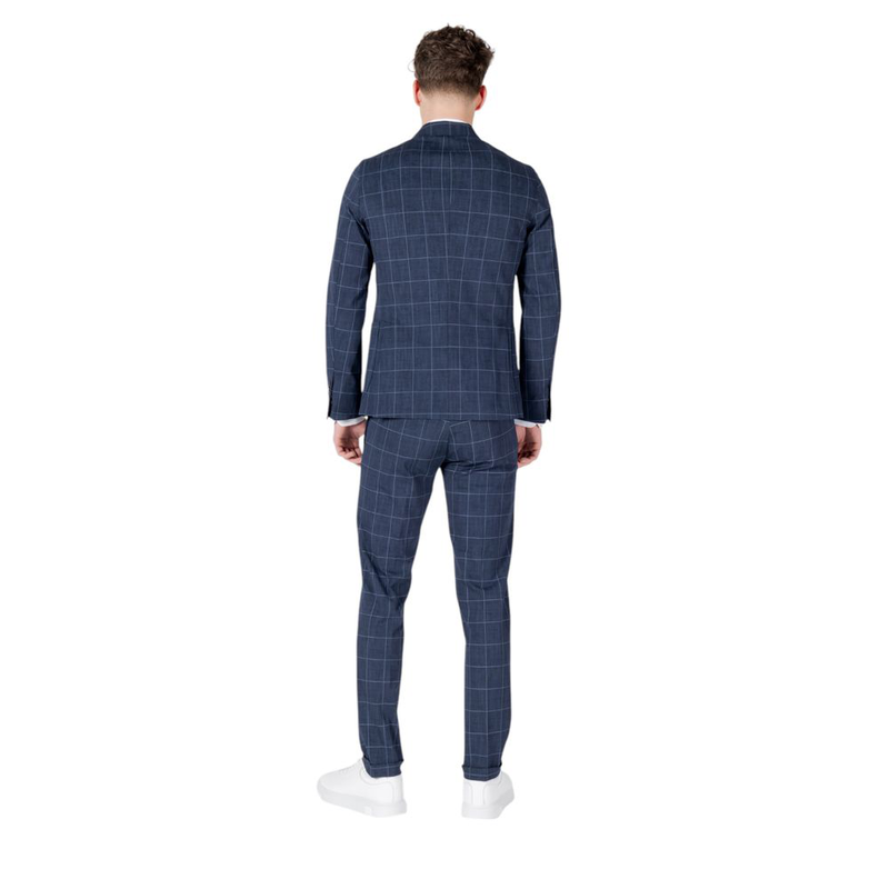 Blue cotton two-piece suit-null