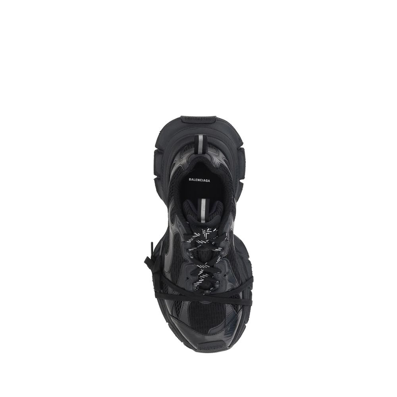 Black polyethylene athletic sneakers-null