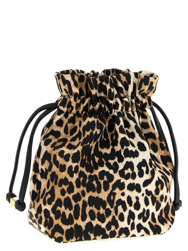 Brown recycled polyamide clutch bag-null